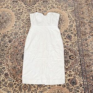 ML Monique Lhuillier Strapless White Sheath Dress - Brand Unspecified